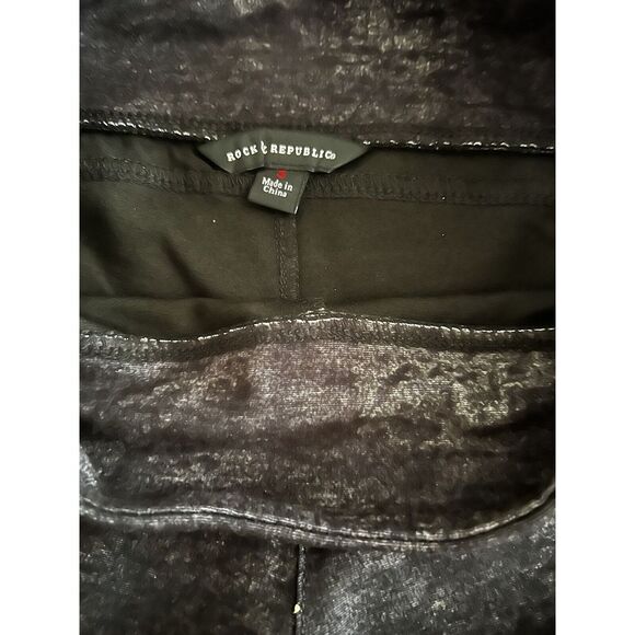Rock‎ & Republic Black Stone Washed Leggings Size Small - Picture 2 of 2